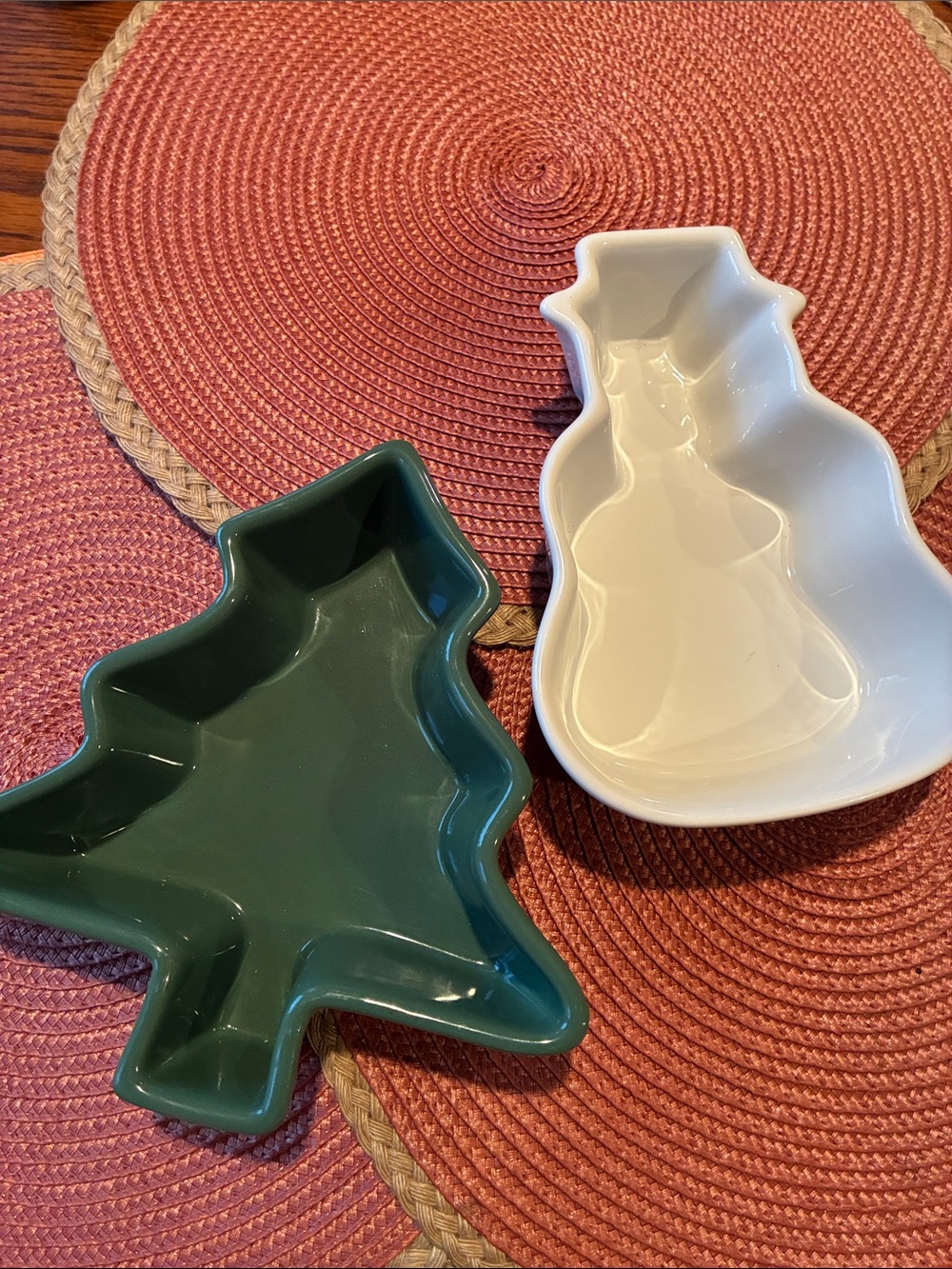 Nantucket - CHRISTMAS TREE & SNOWMAN 7.5” CERAMIC DISHES